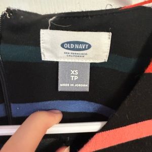 Extra Small black colored striped dress from Gap